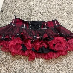 Tripp NYC Black and Red Plaid Skirt